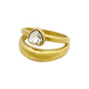 Wholesale Ring Stainless Steel Heartshaped Zircon Inlaid Doublelayer Electroplated French Retro Style For Women