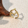 Wholesale Ring Stainless Steel Hollow Star Heart Shape Electroplating Jewelry Accessories Cool Natural Style Unisex