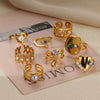 Wholesale Ring Stainless Steel Imitation Pearl Geometric Baroque Style Electroplating For Women