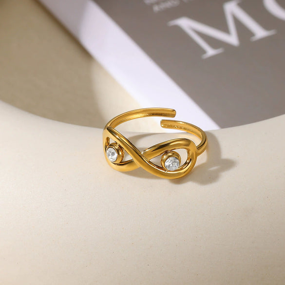 Wholesale Ring Stainless Steel Imitation Pearl Geometric Baroque Style Electroplating For Women