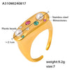 Wholesale Ring 316L Stainless Steel Imitation Pearl Geometric Minimalist Style 18K Gold Plated