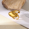 Wholesale Ring Stainless Steel Imitation Pearl Geometric Rococo Style Electroplated