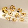 Wholesale Ring Stainless Steel Imitation Pearl Geometric Rococo Style Electroplated