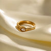 Wholesale Ring Stainless Steel Inlaid Pearl Geometric Style Electroplated For Women