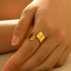 Wholesale Ring Stainless Steel Ins Style Geometric Open Electroplated Women's Jewelry