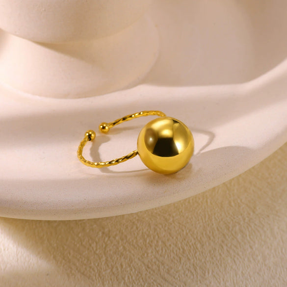 Wholesale Ring Stainless Steel Ins Style Stereo Flower Leaf Conch Electroplated