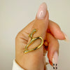 Wholesale Ring Stainless Steel Irregular Geometric Open Design Electroplated