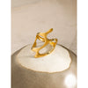 Wholesale Ring Stainless Steel Irregular Geometric Open Design Electroplated