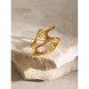 Wholesale Ring Stainless Steel Irregular Geometric Open Design Electroplated