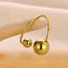 Wholesale Ring Stainless Steel Irregular Twoball Open Electroplating Unisex