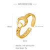 Wholesale Ring Stainless Steel 18K Gold Electroplated Pink Square Diamond Geometric Style Women's