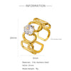 Wholesale Ring Stainless Steel 18K Gold Electroplated Pink Square Diamond Geometric Style Women's
