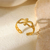 Wholesale Ring Stainless Steel 18K Gold Plated Geometric And Flowers Styling For Women