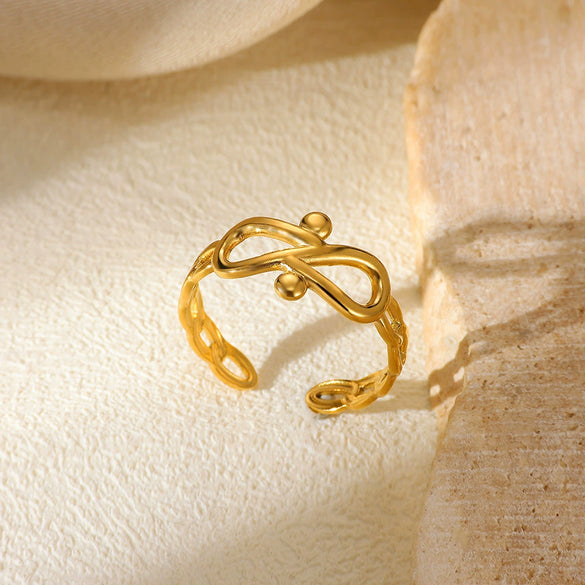 Wholesale Ring Stainless Steel 18K Gold Plated Geometric And Flowers Styling For Women