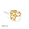 Wholesale Ring Stainless Steel 18K Gold Plated Geometric And Flowers Styling For Women