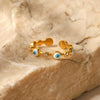 Wholesale Ring Stainless Steel 18K Gold Plated Geometric Dripping Oil Style Women's Jewelry