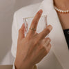 Wholesale Ring Stainless Steel 18K Gold Plated Geometric Dripping Oil Style Women's Jewelry