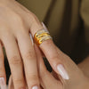 Wholesale Ring 316L Stainless Steel 18K Gold Plated Geometric Hiphop Fashion Design