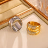 Wholesale Ring 316L Stainless Steel 18K Gold Plated Geometric Hiphop Fashion Design