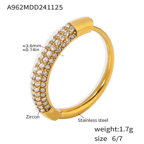 Wholesale Ring 316L Stainless Steel 18K Gold Plated Geometric Light Luxury Jewelry