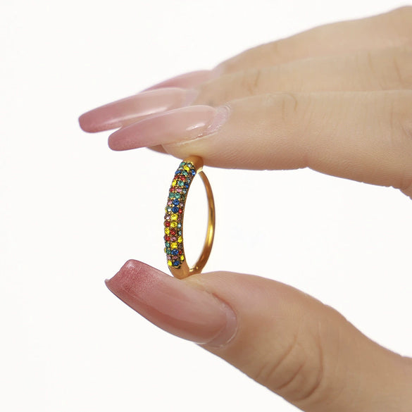 Wholesale Ring 316L Stainless Steel 18K Gold Plated Geometric Light Luxury Jewelry