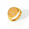 Wholesale Ring 316L Stainless Steel 18K Gold Plated Geometric Simple Style For Women