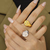 Wholesale Ring 316L Stainless Steel 18K Gold Plated Geometric Simple Style For Women