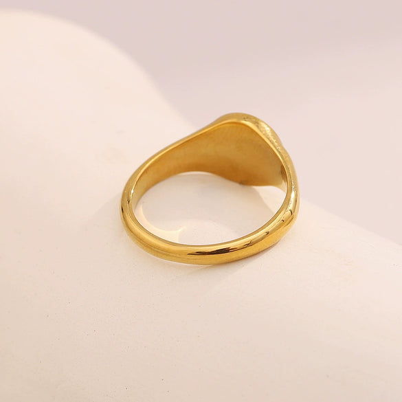Wholesale Ring Stainless Steel 18K Gold Plated Geometric Style Electroplating