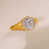 Wholesale Ring Stainless Steel 18K Gold Plated Geometric Style Electroplating