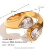 Wholesale Ring Stainless Steel 18K Gold Plated Microset Heart Flower Geometric For Women
