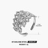 Wholesale Ring Stainless Steel Leaves Retro Hip Hop Exaggerated 18K Gold Plated For Women
