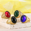 Wholesale Ring Stainless Steel Multicolor Gemstone Geometric Electroplating Light Luxury Jewelry For Men And Unisex