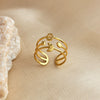 Wholesale Ring Stainless Steel Natural Geometric Heart Open Unisex Electroplated