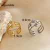 Wholesale Ring Stainless Steel Natural Geometric Heart Open Unisex Electroplated