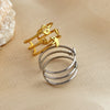 Wholesale Ring Stainless Steel Natural Geometric Heart Open Unisex Electroplated