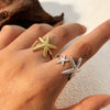 Wholesale Ring Stainless Steel Natural Geometric Heart Shape Electroplated Unisex