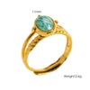 Wholesale Ring Stainless Steel Natural Stone Inlaid Geometric Light Luxury Retro Style