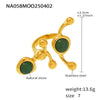 Wholesale Ring 316L Stainless Steel Natural Stone Shell Bead Geometric Light Luxury Style Electroplated