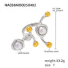 Wholesale Ring 316L Stainless Steel Natural Stone Shell Bead Geometric Light Luxury Style Electroplated