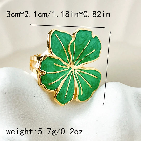 Wholesale Ring Stainless Steel Oil Dripping Flower Retro Heavy Industry Electroplated
