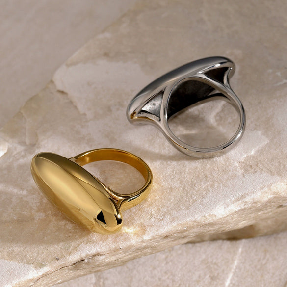 Wholesale Ring Stainless Steel Oval Geometric Electroplating Jewelry For Women