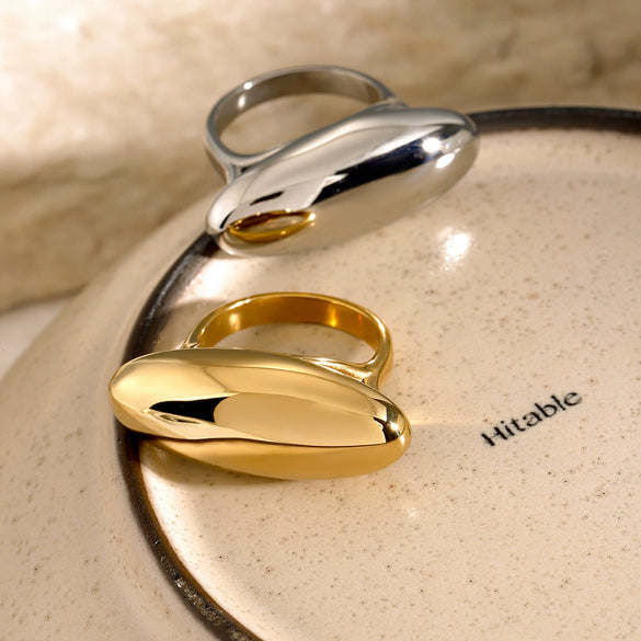 Wholesale Ring Stainless Steel Oval Geometric Electroplating Jewelry For Women