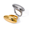 Wholesale Ring Stainless Steel Oval Geometric Electroplating Jewelry For Women
