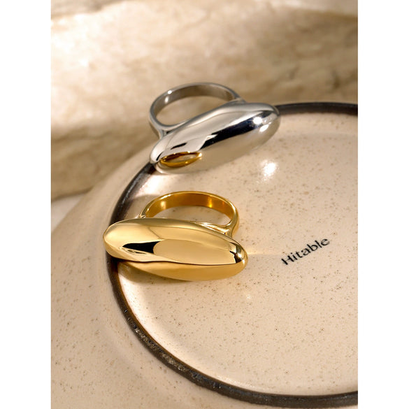 Wholesale Ring Stainless Steel Oval Geometric Electroplating Jewelry For Women