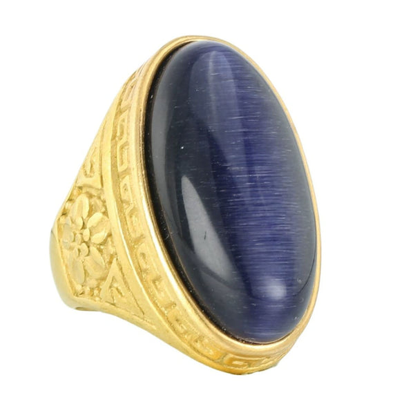 Wholesale Ring Stainless Steel Oval Geometric Punk Style Polishing For Men