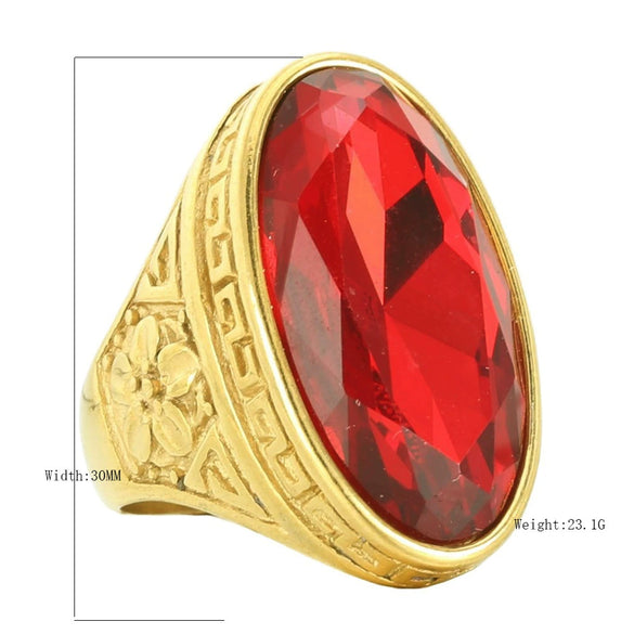 Wholesale Ring Stainless Steel Oval Geometric Punk Style Polishing For Men