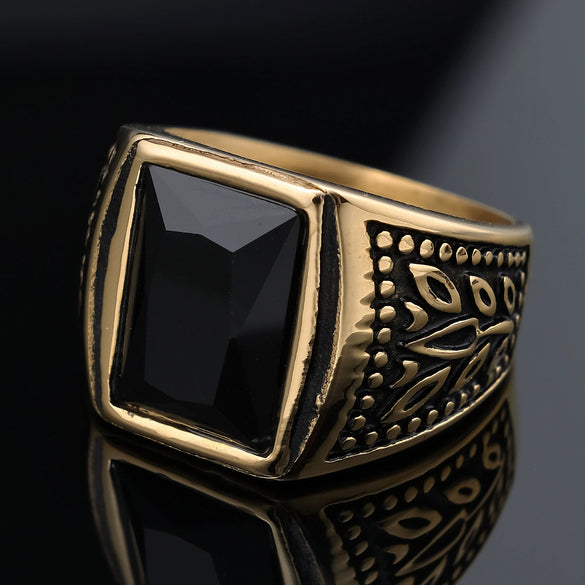 Wholesale Ring Stainless Steel Personality Flower Pattern Polishing Men's Unisex