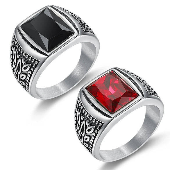 Wholesale Ring Stainless Steel Personality Flower Pattern Polishing Men's Unisex