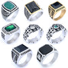 Wholesale Ring Stainless Steel Personality Vintage Letter Design Apply Oil