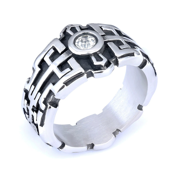 Wholesale Ring Stainless Steel Personality Vintage Letter Design Apply Oil